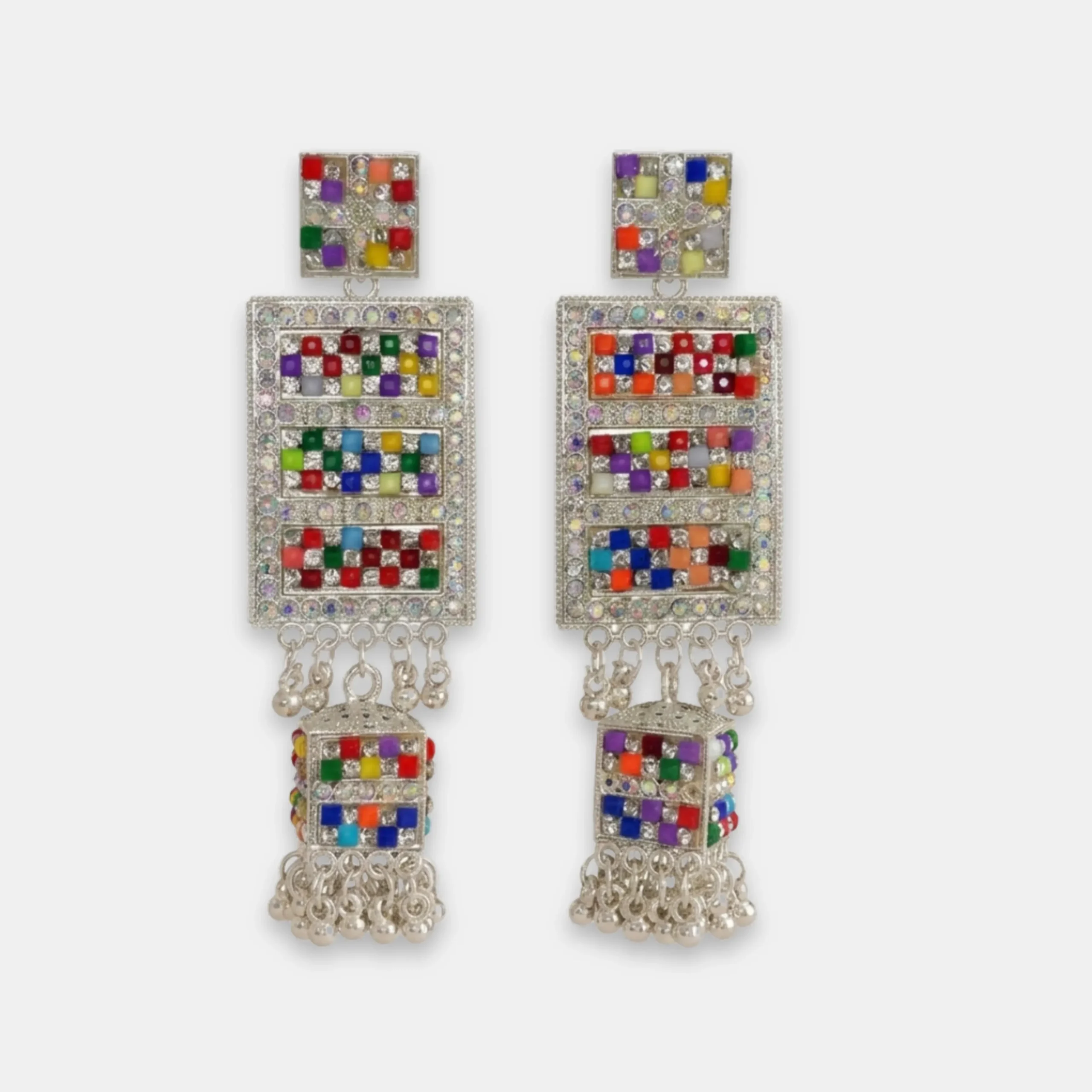Boho Multicolor Cube Earring