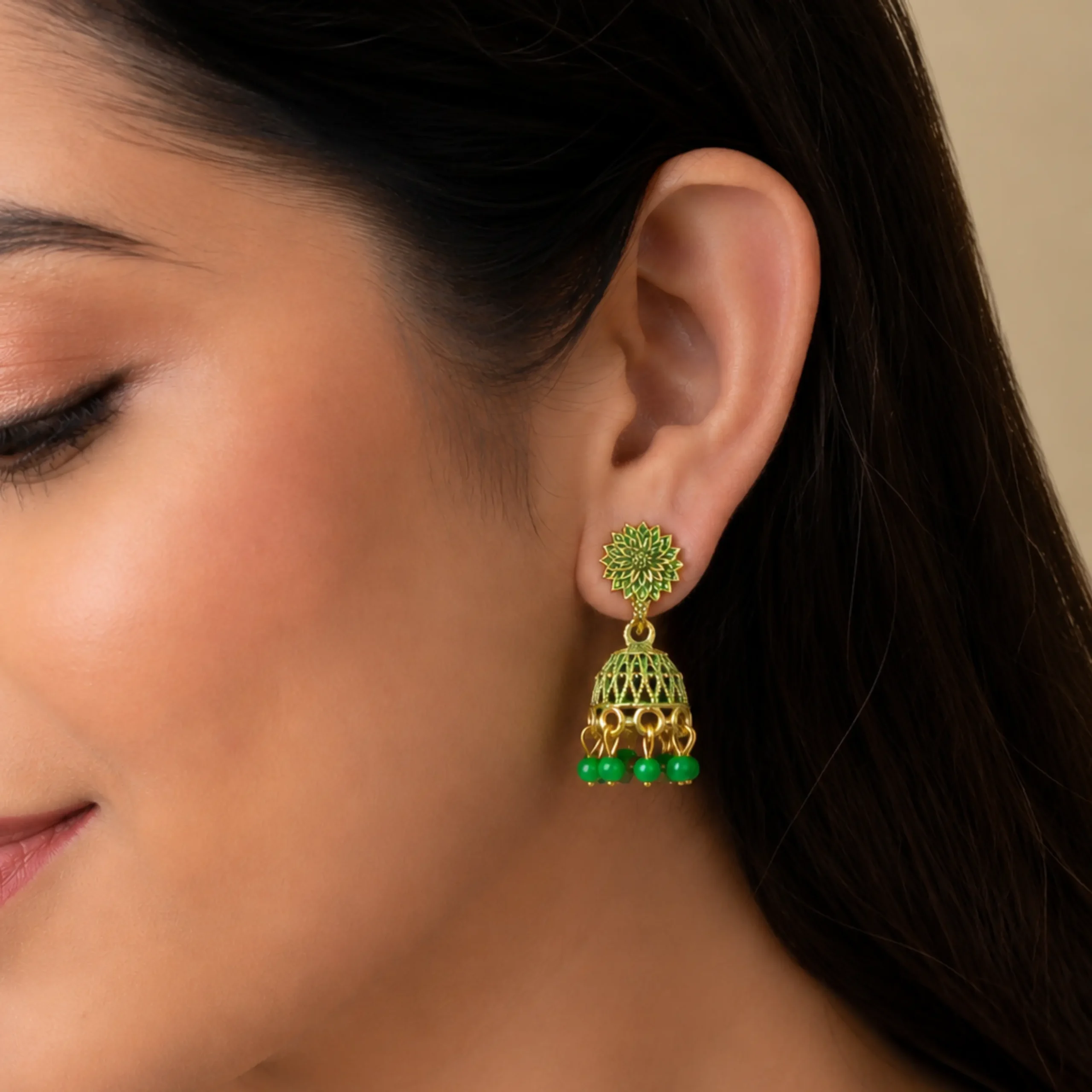 12 Colors Traditional Jhumka Earrings Combo Set