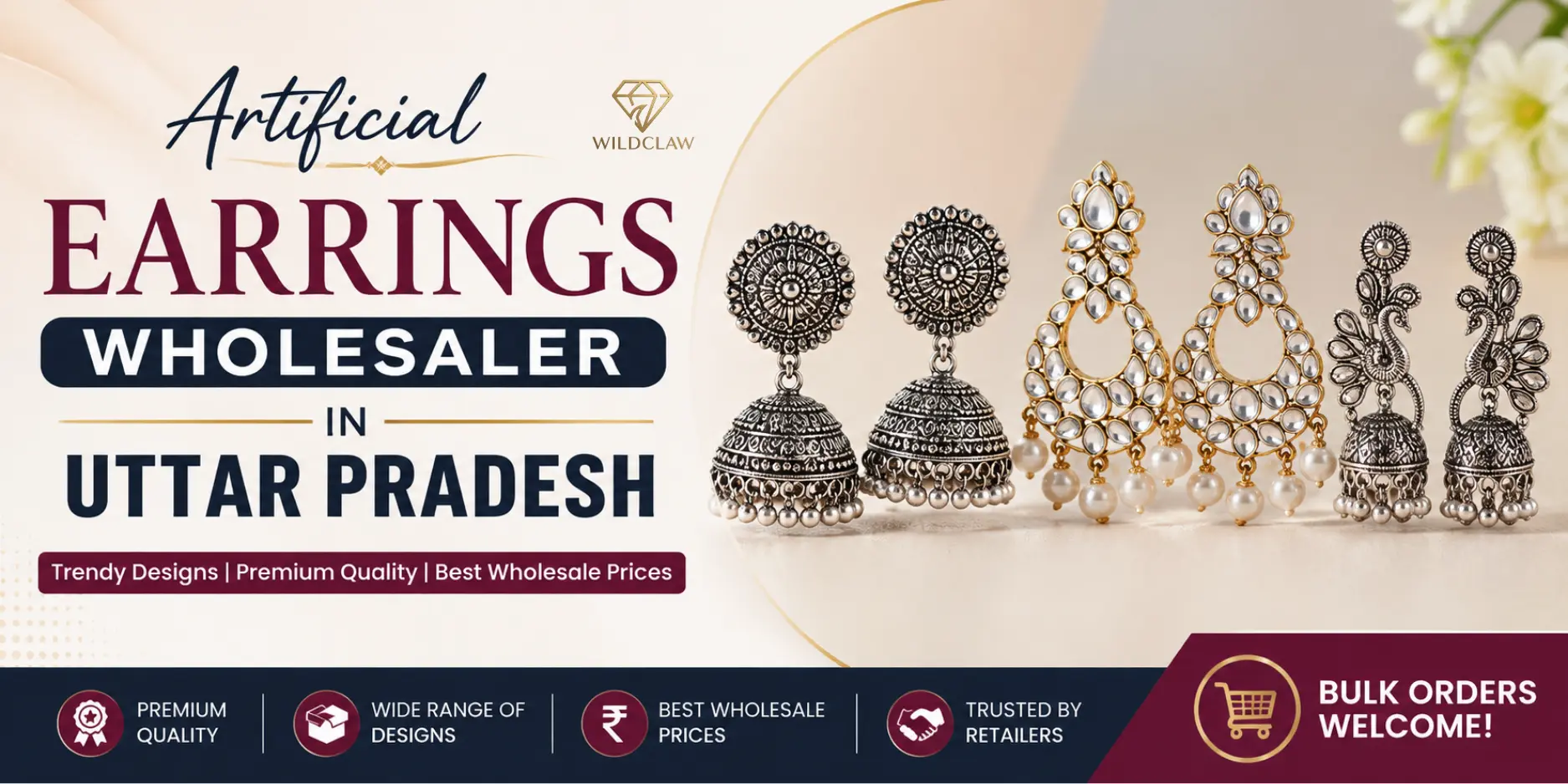 Artificial Earrings Wholesaler in Uttar Pradesh | Wholesale Fashion Earrings